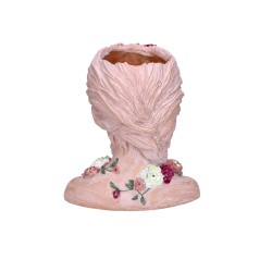 Doniczka głowa kobiety z kwiatkami we włosach 20x14,50x21,50cm