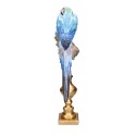 Posąg papugi niebiesko-złoty 10x11x45cm