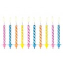 Świeczki na tort ciasto kolorowe urodzinowe małe 10szt - 1