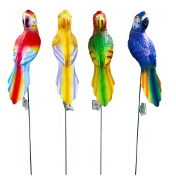 Papuga sztuczna kolorowa duża na długim patyku