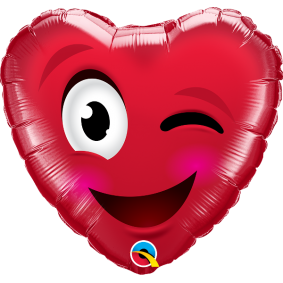 Balon foliowy 18 serce mrugające oko czerwone - 1