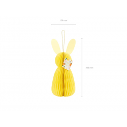 Dekoracja papierowa honeycomb króliczek żółty 30cm - 7