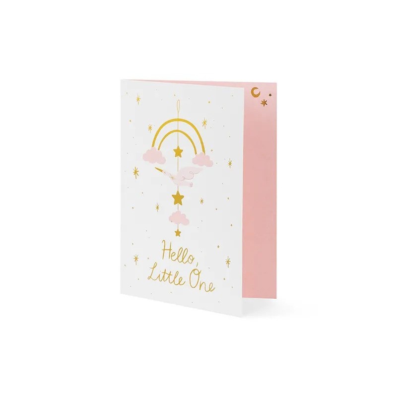 Kartka z kopertą z okazji urodzenia dziecka róż - 1