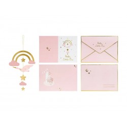 Kartka z kopertą z okazji urodzenia dziecka róż - 3