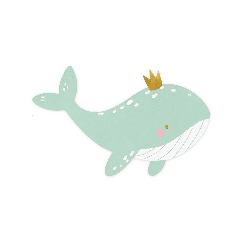 Serwetki papierowe morskie wieloryb złota korona - 1
