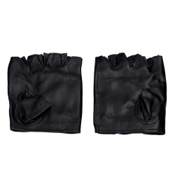 Rękawiczki bez palców czarne imitacja skóry punk