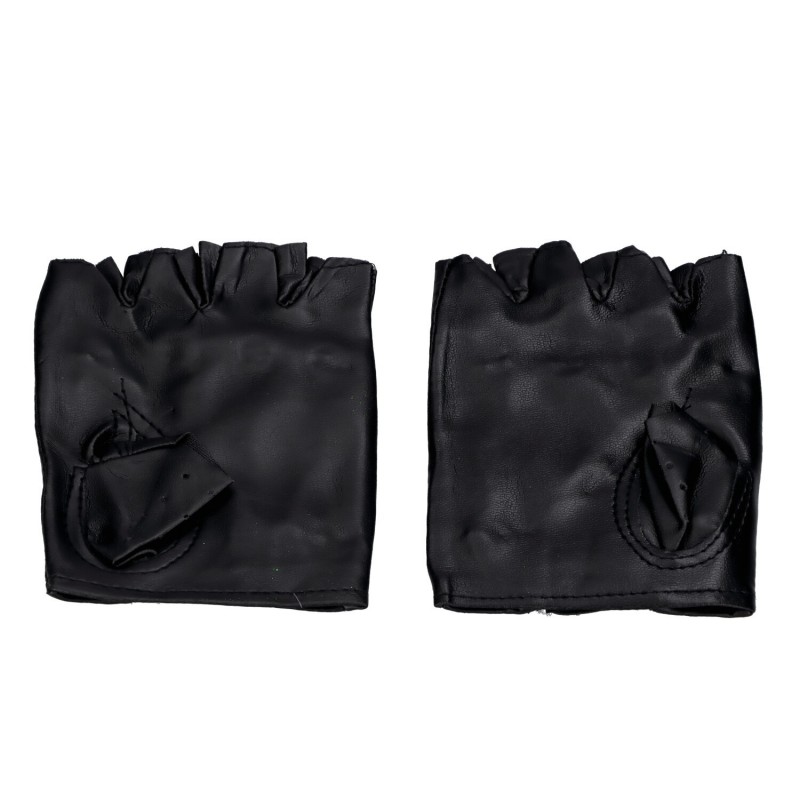 Rękawiczki bez palców czarne imitacja skóry punk