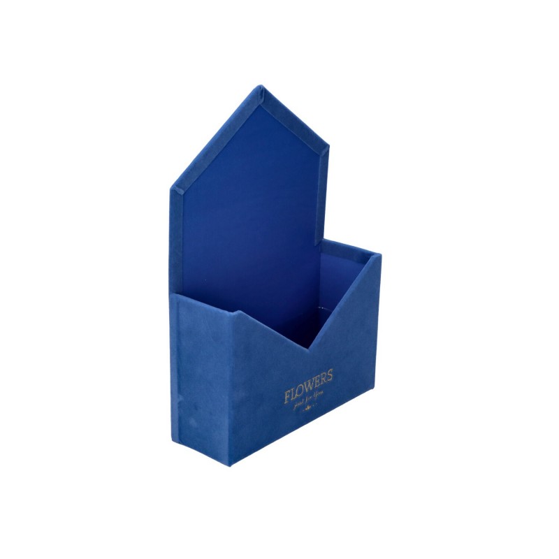 Flowerbox koperta welur niebieski 6,5x29,5cm