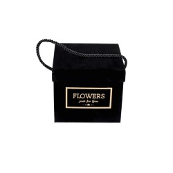 Flowerbox kwadratowy czarny na kwiaty 15x13cm