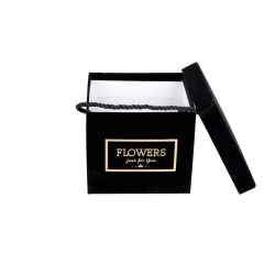 Flowerbox kwadratowy czarny 15x13cm
