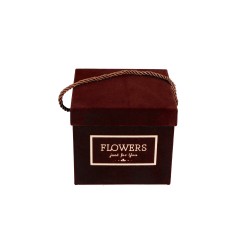 Flowerbox kwadratowy brązowy na kwiaty 15x13cm