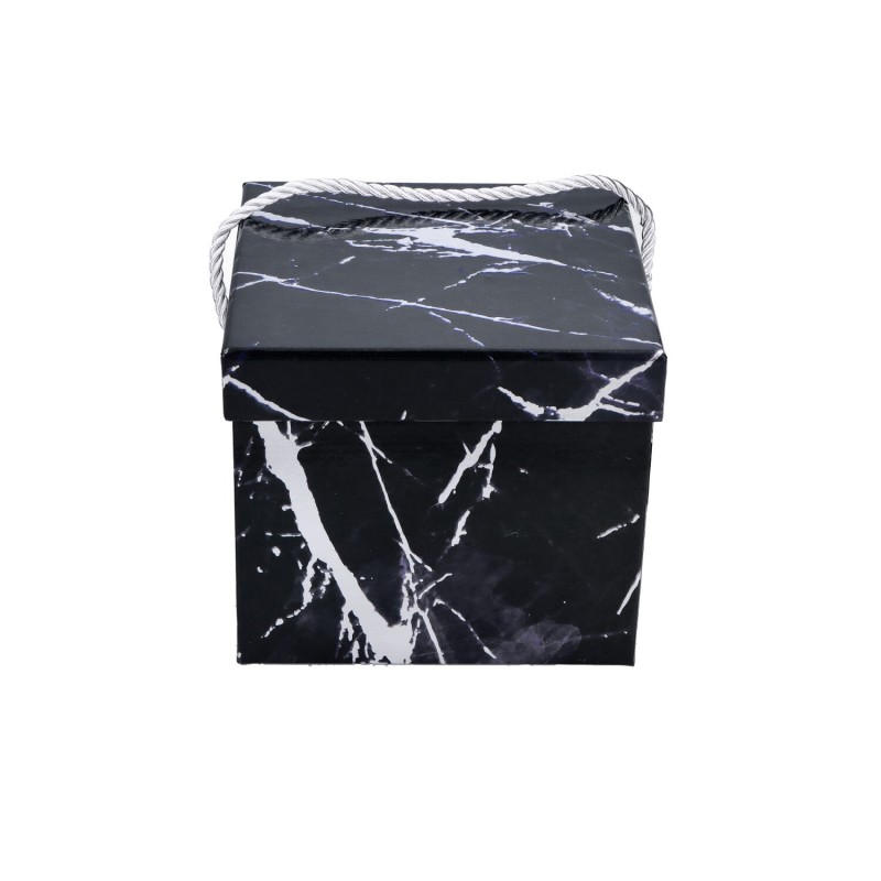 Flowerbox kwadrat marmur czarny 15x13cm