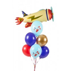 Balony lateksowe samolot pastel niebieski 50szt - 2
