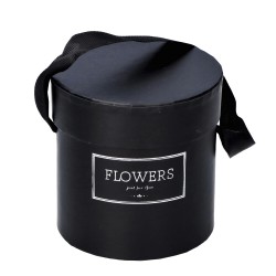 Flowerbox okrągły czarny na kwiaty cylinder 9x9cm