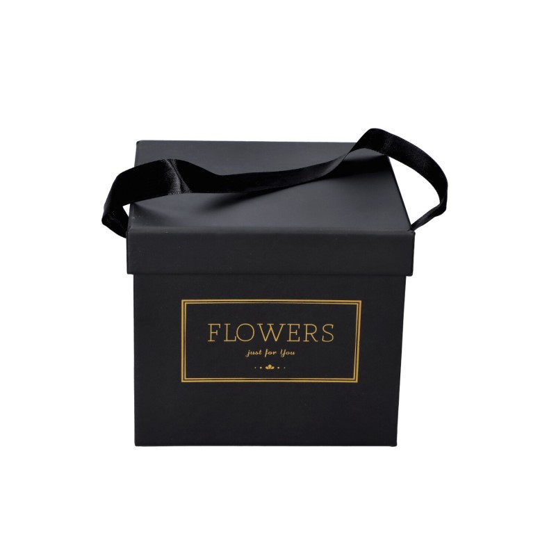 Flowerbox kwadratowy czarny 15x13cm