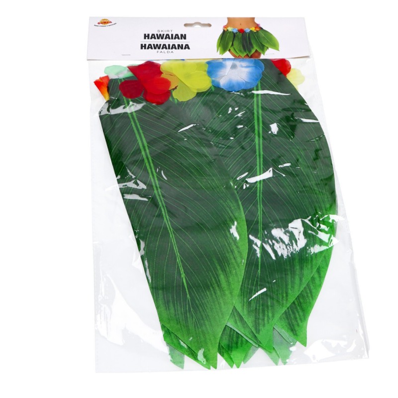 Spódnica zielona hawajska zielone liście i kwiaty