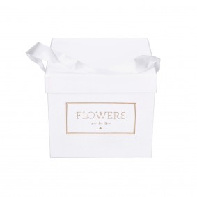 Flowerbox kwadratowy biały 15x13cm