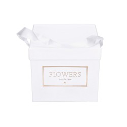 Flowerbox kwadratowy biały na kwiaty 15x13cm
