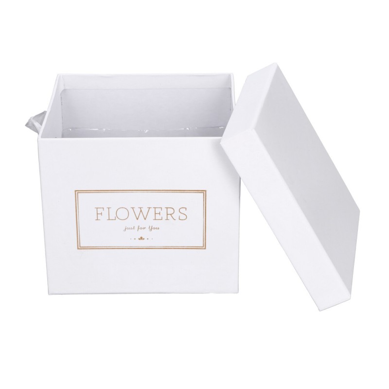 Flowerbox kwadratowy biały 15x13cm