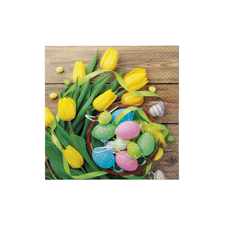 Serwetka Easter Basket and Tulips 33x33cm 20szt - 1