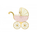 Serwetki papierowe wózek baby shower złote 20szt - 1