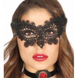 Maska ażurowa motyl czarna koronkowa na twarz