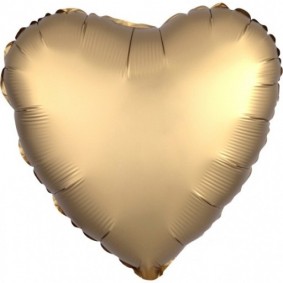 Balon foliowy 17 satynowy serce złote - 1