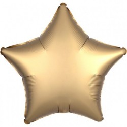 Balon foliowy satynowa gwiazda gwiazdka złota 48 cm