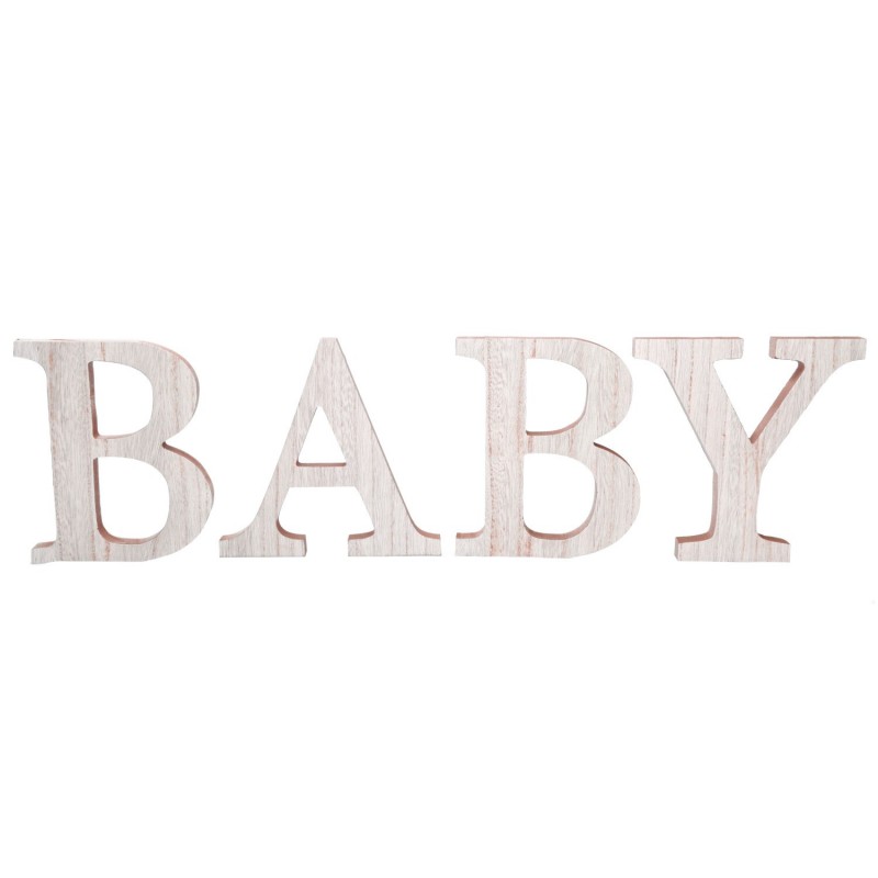 Drewniany napis BABY, 16.5-21.5x19.5 cm