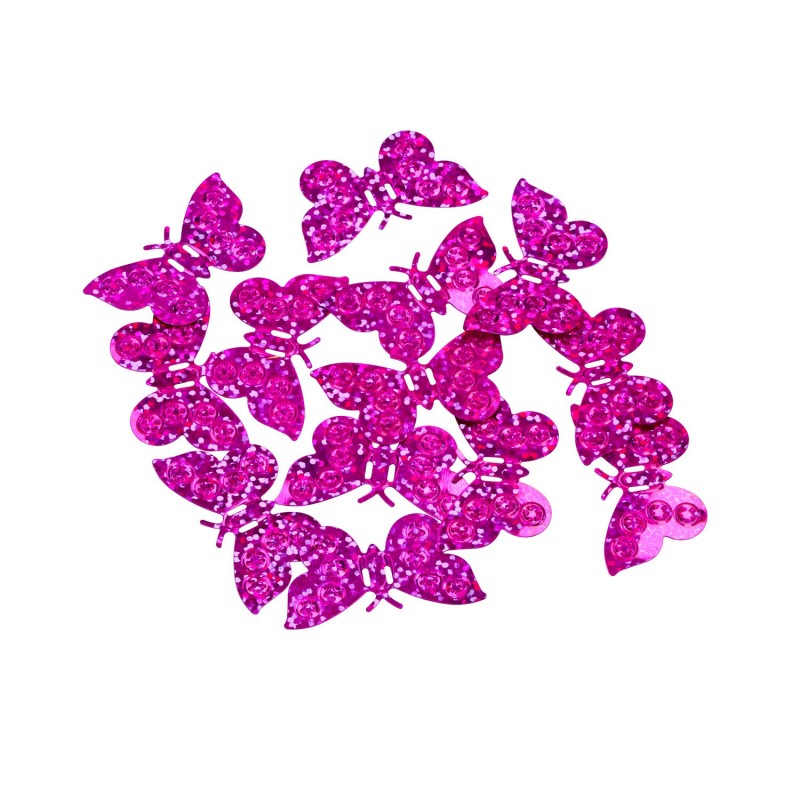 Konfetti hologarficzne motyle różowe dekoracyjne