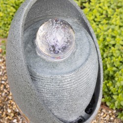 Fontanna owalna kula świecąca do ogrodu ogrodowa - 3