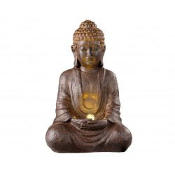 Fontanna led siedzący Budda antyczny brąz ogrodowa