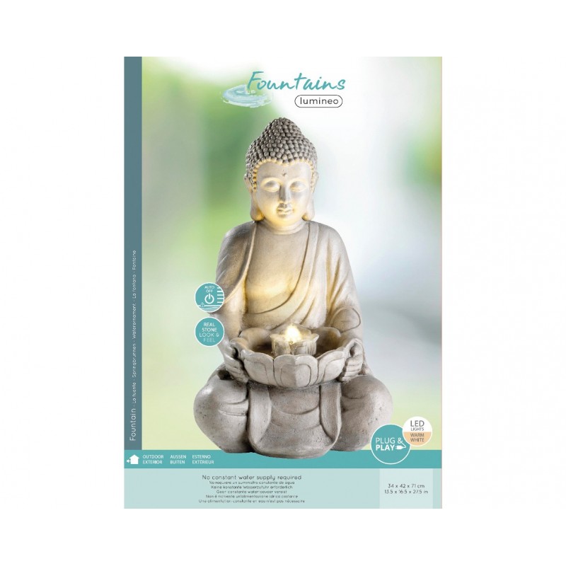 Fontanna Budda figura świecąca LED 71cm ogrodowa - 2