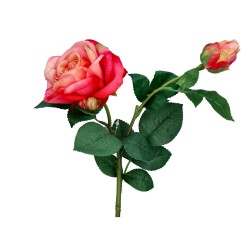 Róża gałązka sztuczna różowa dekoracyjna 64cm