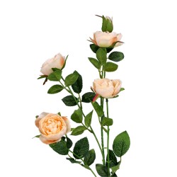 Gałązka sztuczna róża beżowa z łodygą 5 kwiatów