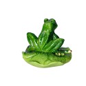 Figurka żaba siedząca na liściu 6x8x8cm
