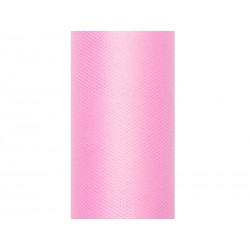 Tiul na rolce różowy dekoracyjny ozdobny 15cm x 9m