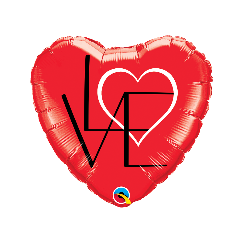 Balon foliowy 18 serce LOVE czerwony - 1