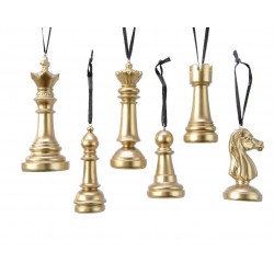 Zawieszka na choinkę złota figura szachowa 13cm