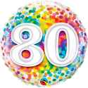 Balon foliowy kolorowe konfetti 80 urodziny ozdoba - 1