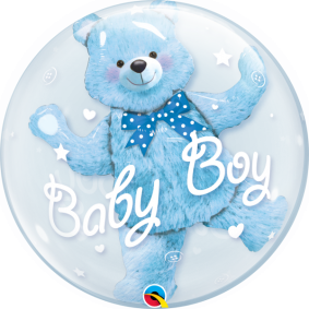 Balon gumowy przezroczysty Baby Shower niebieski - 1
