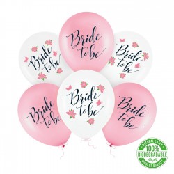 Balony lateksowe na Wieczór Panieński Bride to Be różowe białe 30cm 6szt