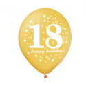 Balony urodzinowe na 18 urodziny złote czarne 6szt - 4