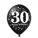 Balony urodzinowe na 30 urodziny złote czarne 6szt - 3