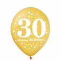 Balony urodzinowe na 30 urodziny złote czarne 6szt - 4