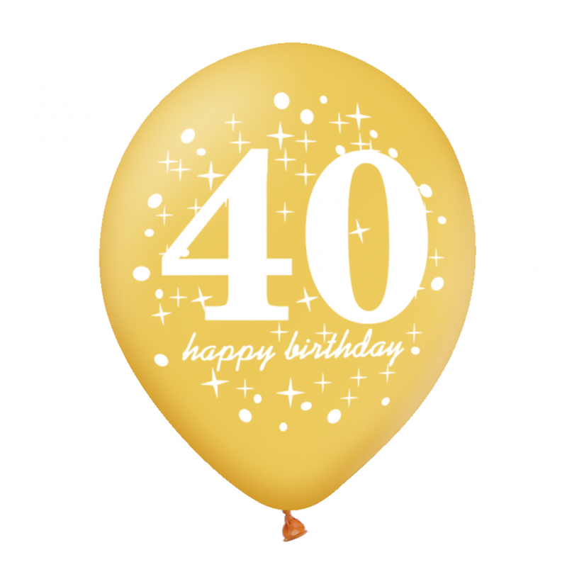 Balony urodzinowe cyfra na 40 urodziny czarne x6 - 2