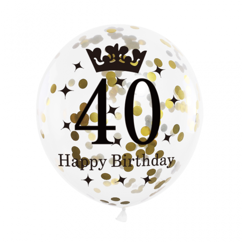 Balony urodzinowe cyfra na 40 urodziny czarne x6 - 5