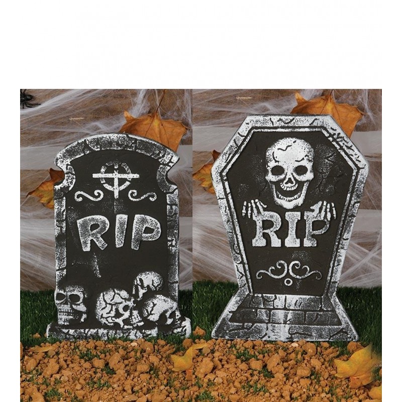 Nagrobek RIP z czaszką na Halloween 38x27cm - 1