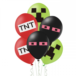 Balony na urodziny minecraft TNT enderman creeper