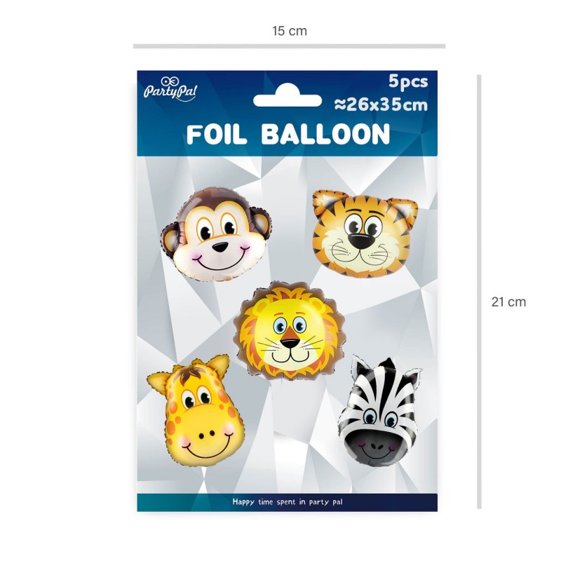 Balony foliowe Zwierzęta safari na urodziny zestaw - 2